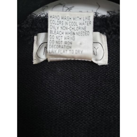 Vintage Mandal Bay Sz M Black Whimsy Button Christmas Tree Cardigan Ugly Sweater - Picture 4 of 8